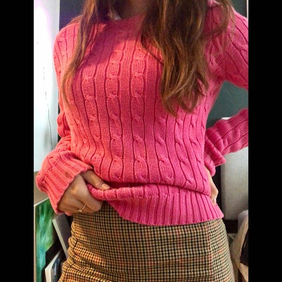 Vintage Pink Ralph Lauren Sweater with Green Logo - Picture 3 of 3